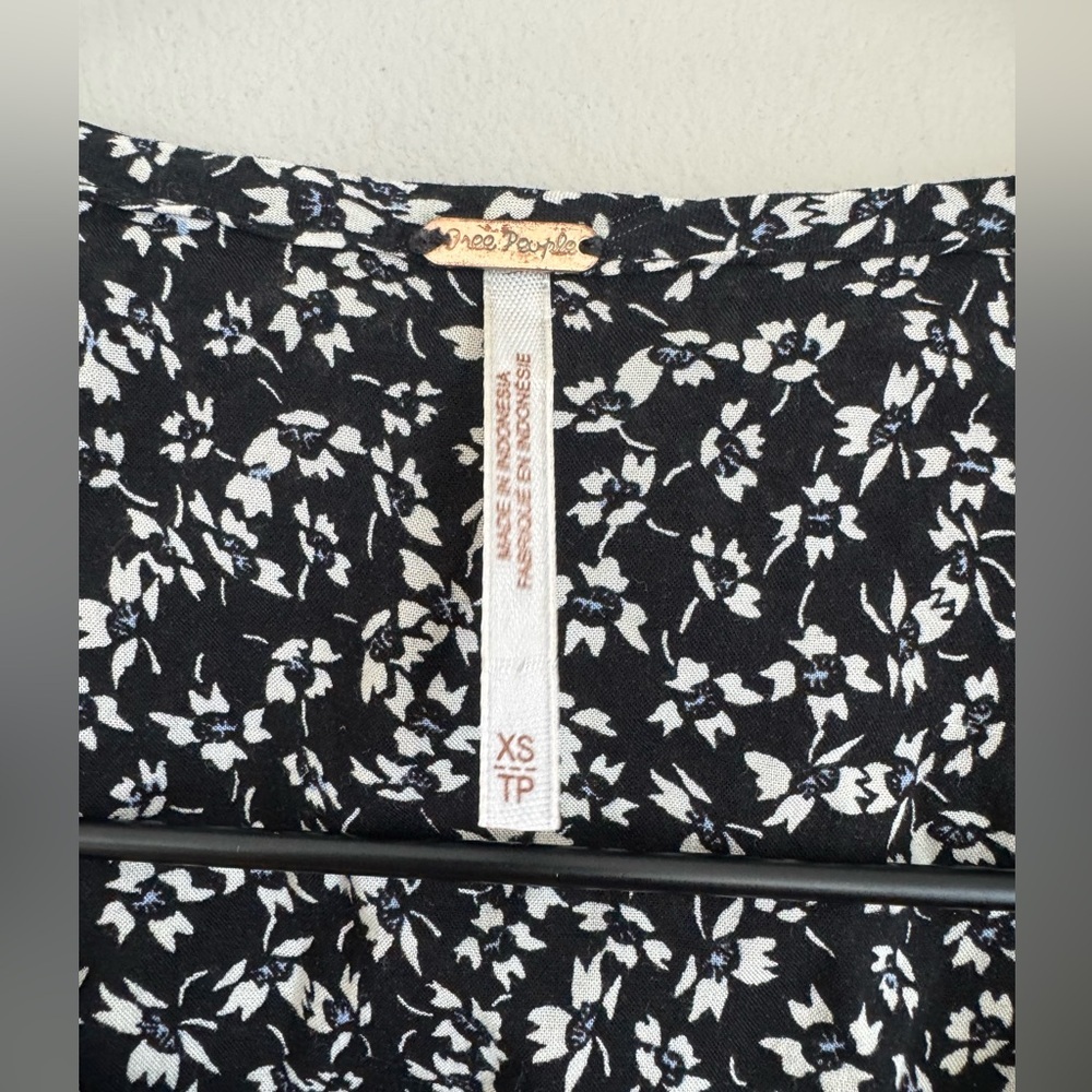 Free People One Fine Day Mini Floral Black Babydoll Dress - Picture 6 of 10